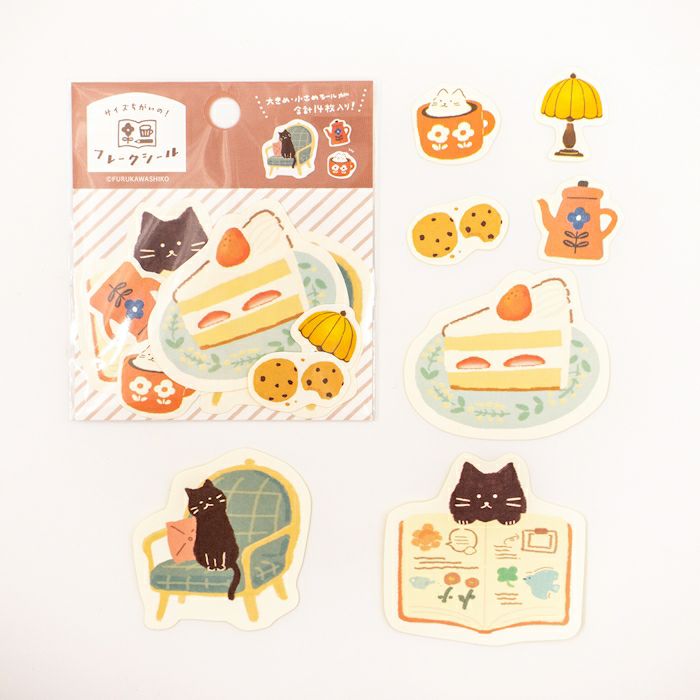 Sticker Flakes - Cat at Home