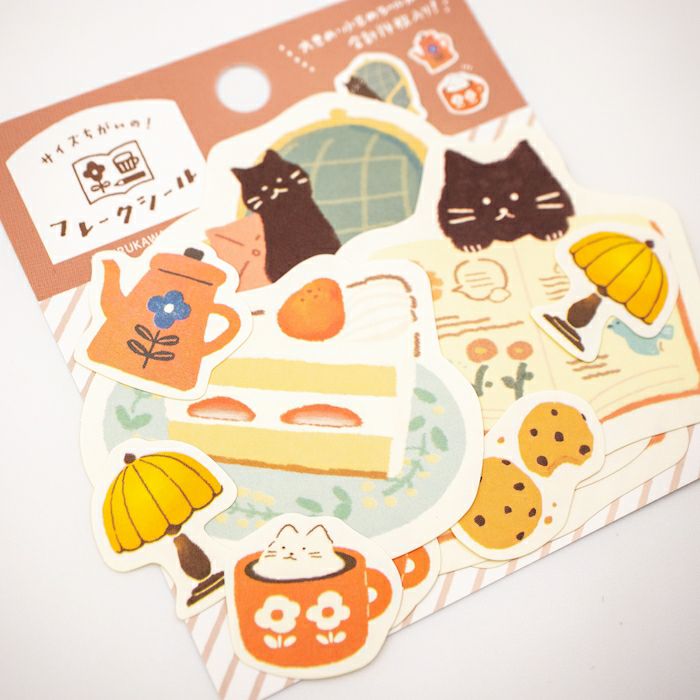 Sticker Flakes - Cat at Home