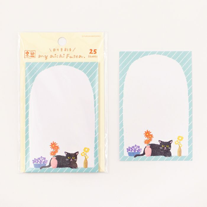 Sticky Notes Vertical - Cat with Flowers