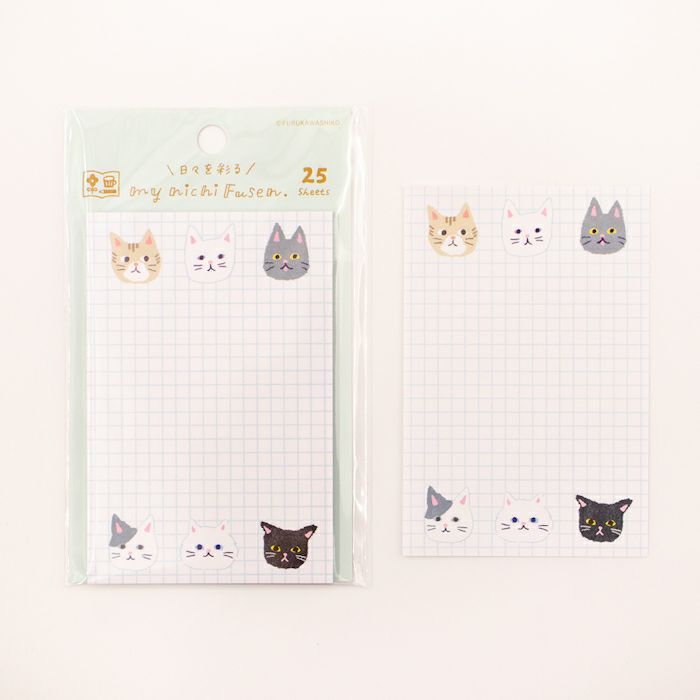 Sticky Notes Vertical - Cats on Grid