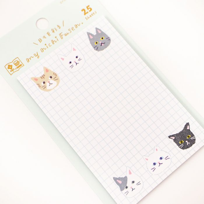 Sticky Notes Vertical - Cats on Grid