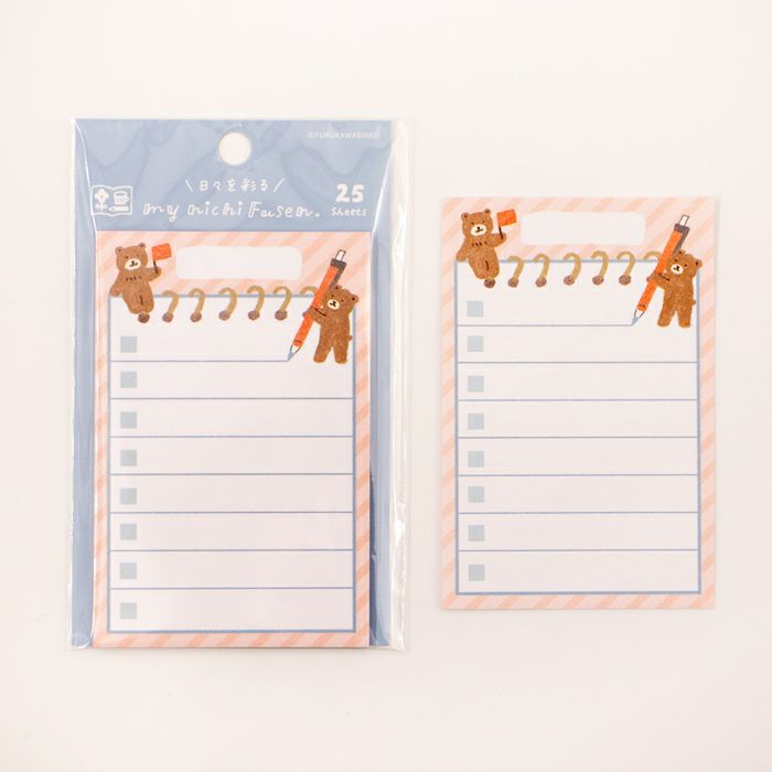 Sticky Notes Vertical - Checklist with Bears Helping