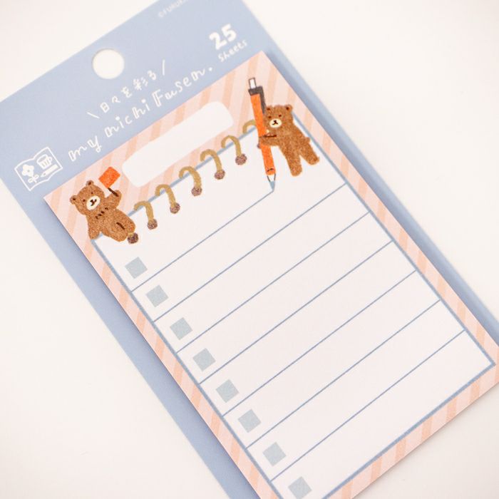 Sticky Notes Vertical - Checklist with Bears Helping