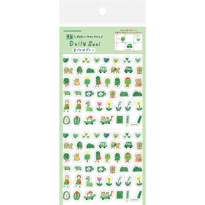 Daily Seal Sticker Sheet - Outing (Green Edition)