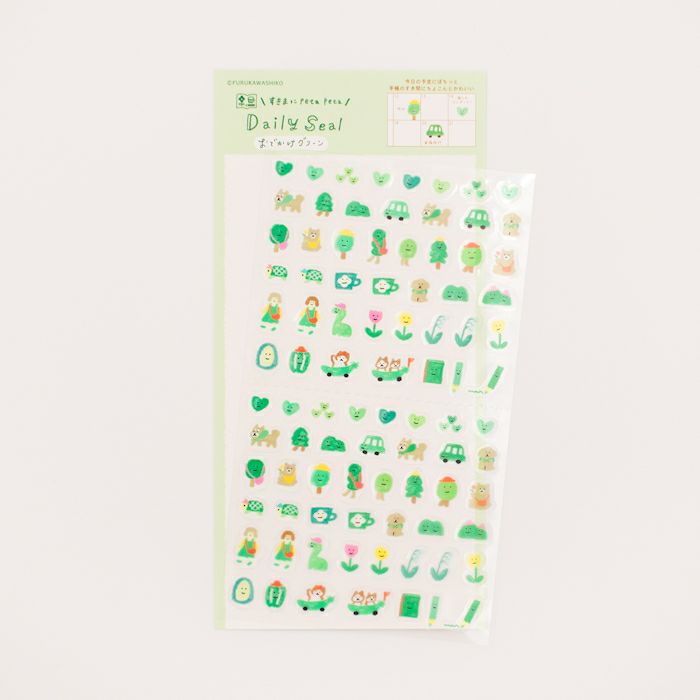 Daily Seal Sticker Sheet - Outing (Green Edition)
