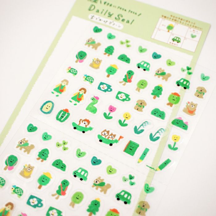 Daily Seal Sticker Sheet - Outing (Green Edition)