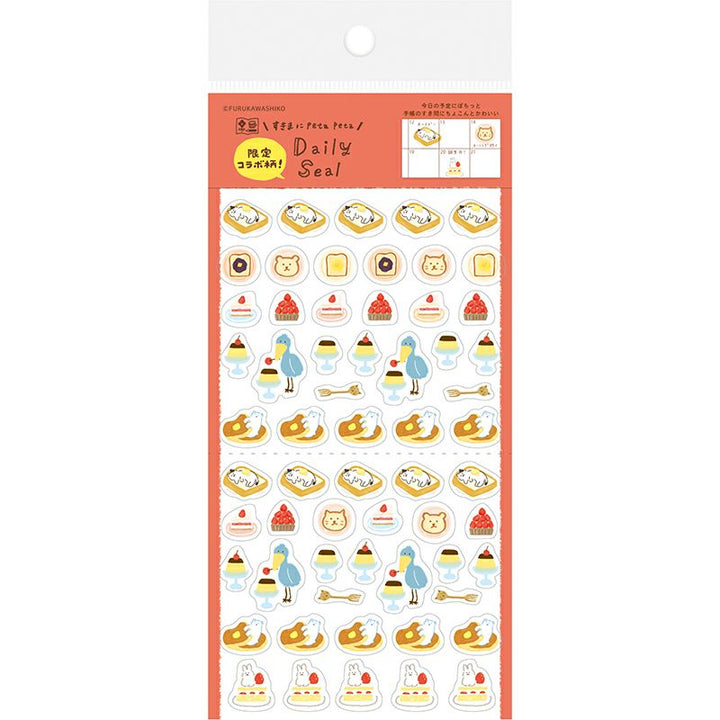 Daily Seal Sticker Sheet - Animals with Dessert