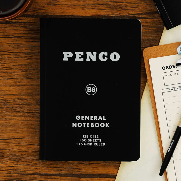 General Notebook - 5mm Grid - B6 - Black