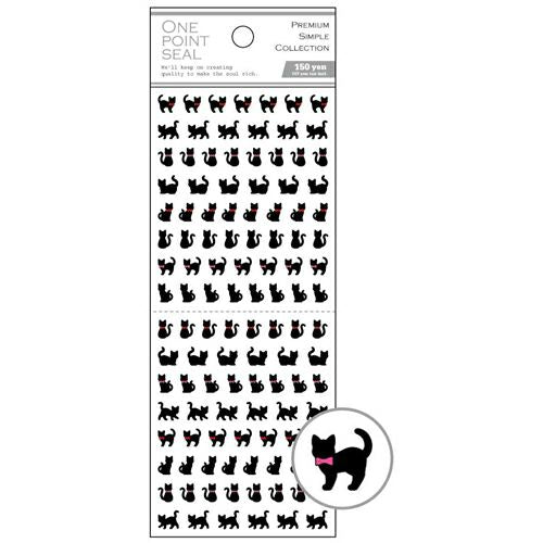 One Point Seal Stickers - Black Cat