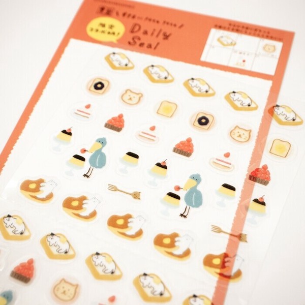 Daily Seal Sticker Sheet - Animals with Dessert