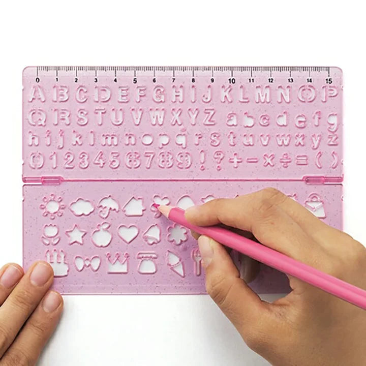 Ruler with Template - Pink