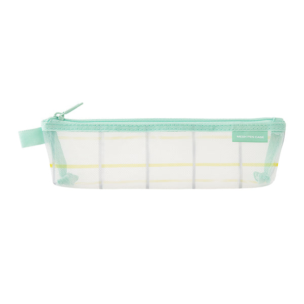 Mesh Pencil Case Pouch - Small - Checkered Green