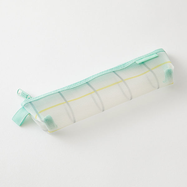 Mesh Pencil Case Pouch - Small - Checkered Green