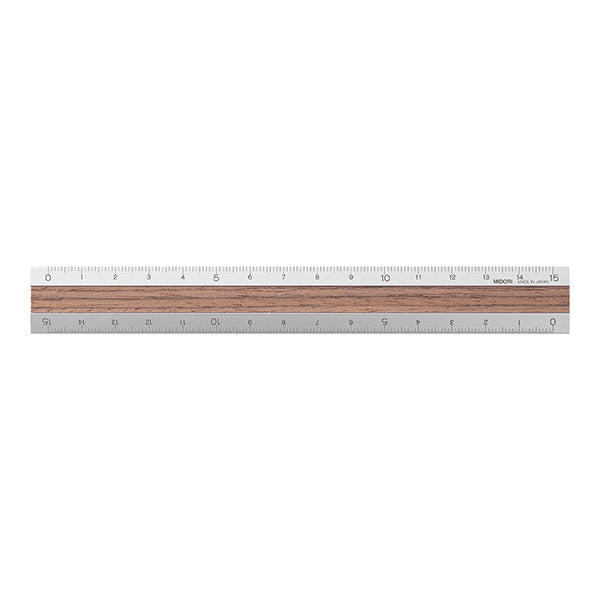 15cm Aluminum and Wood Ruler