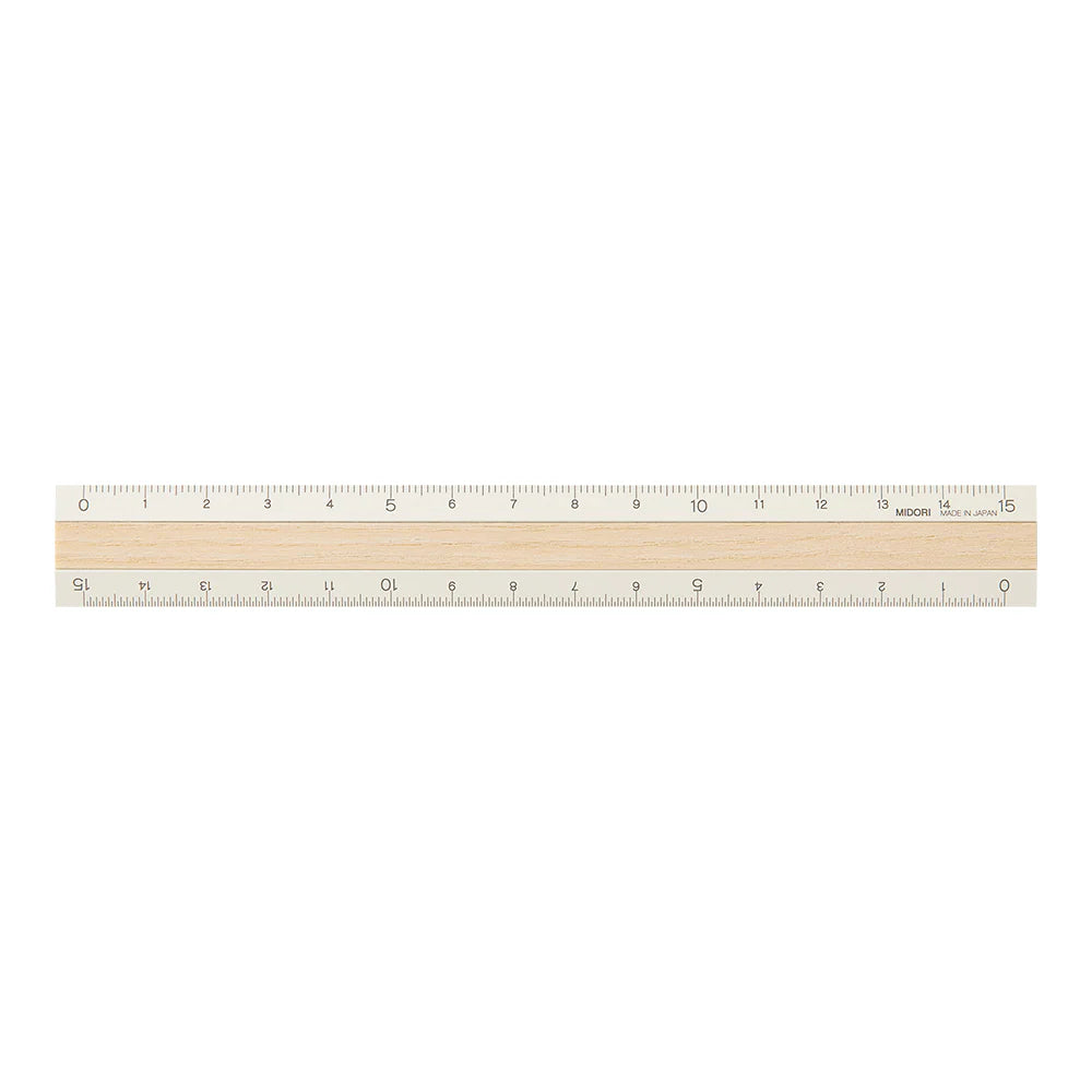 15cm Aluminum and Wood Ruler