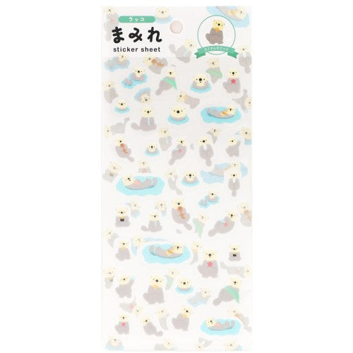 Transparent Sticker Sheet - Otters