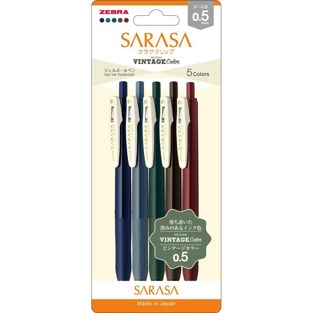 Sarasa Clip Retractable Gel Pens Set - 0.5 - Vintage Set 1