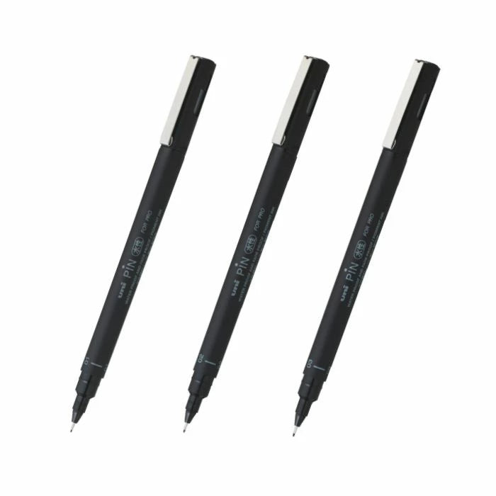 Uni PIN Ultra-fine Fineliner - Black - 0.28/0.33/0.38mm