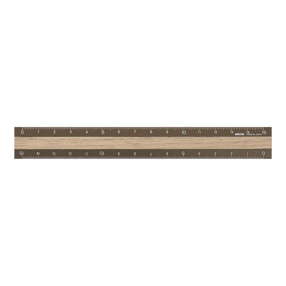 15cm Aluminum and Wood Ruler