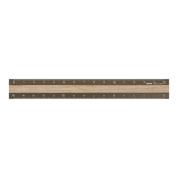 15cm Aluminum and Wood Ruler