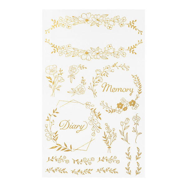 Gold Foil Transfer Stickers - Floral