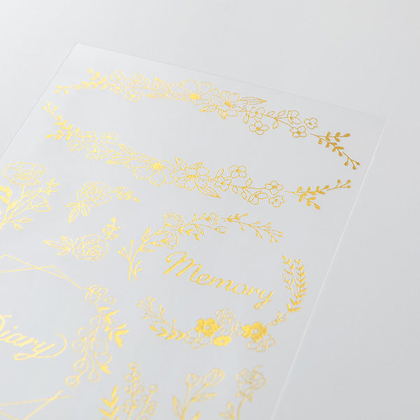 Gold Foil Transfer Stickers - Floral