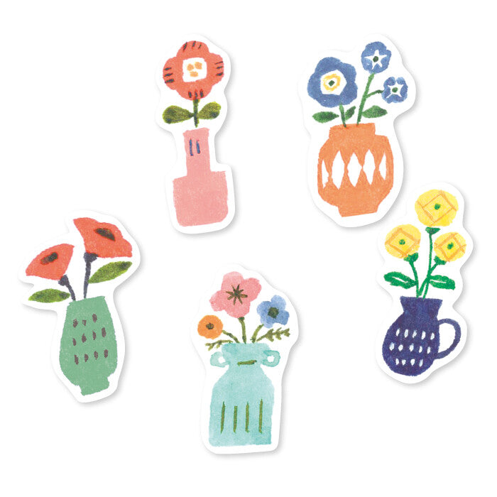 Sticker Flakes - Vases of Flowers