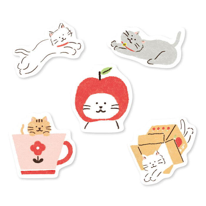 Sticker Flakes - Apple Cat