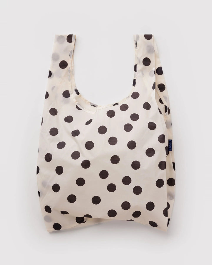 Standard Baggu - Cream and Black Polka Dot
