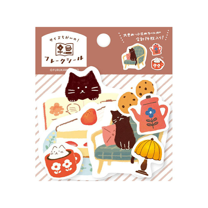 Sticker Flakes - Cat at Home
