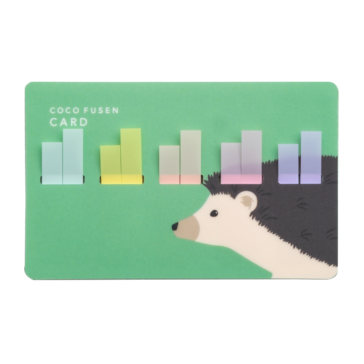 Coco Fusen Index Card - Small Tabs - Hedgehog