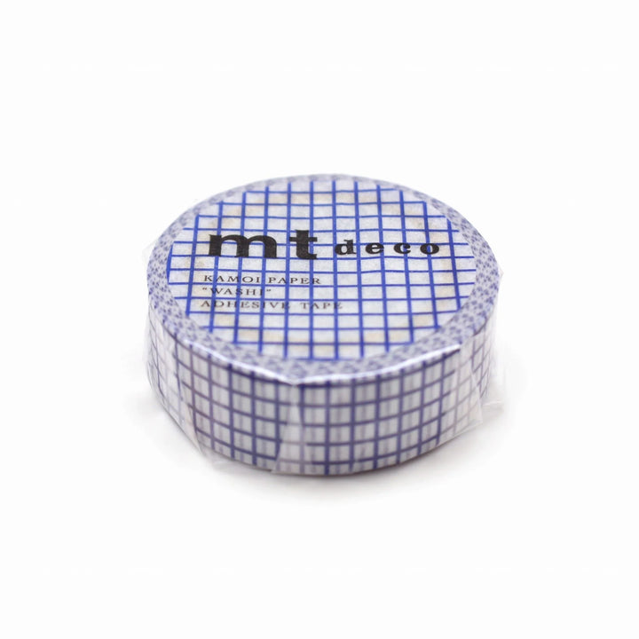 15mm Roll of Tape - Grid - Blueberry Blue