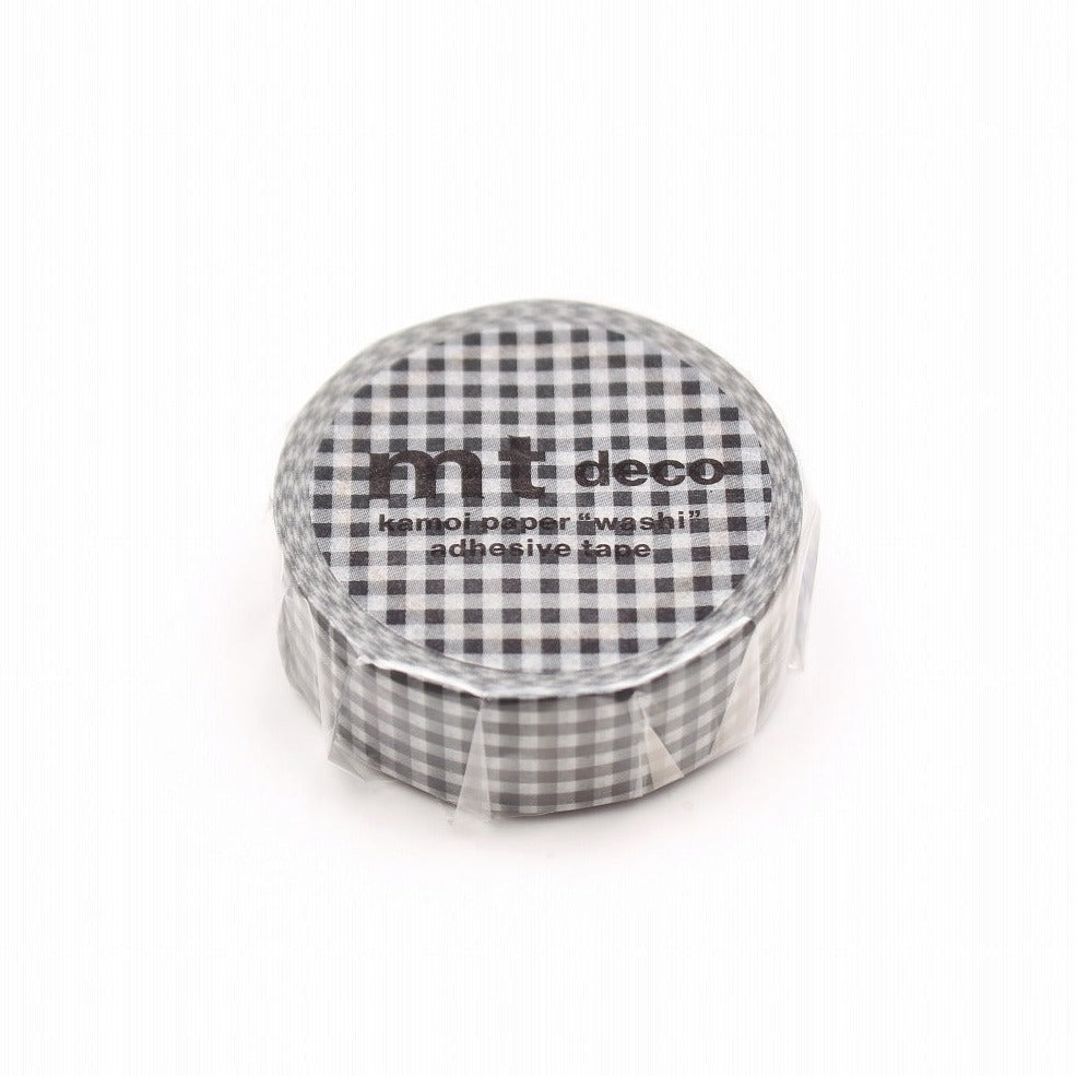 15mm Roll of Tape - Gingham Check - Black