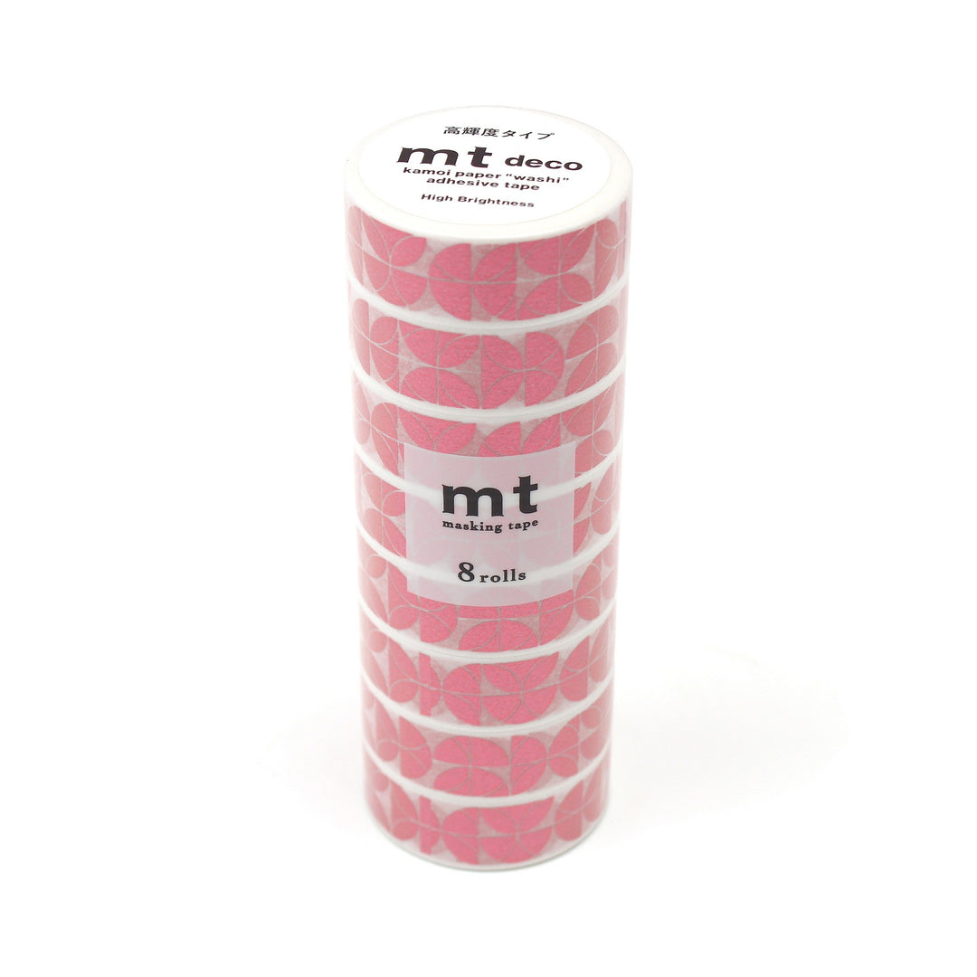 15mm Roll of Tapes - Pink Semi-circles - Set of 8