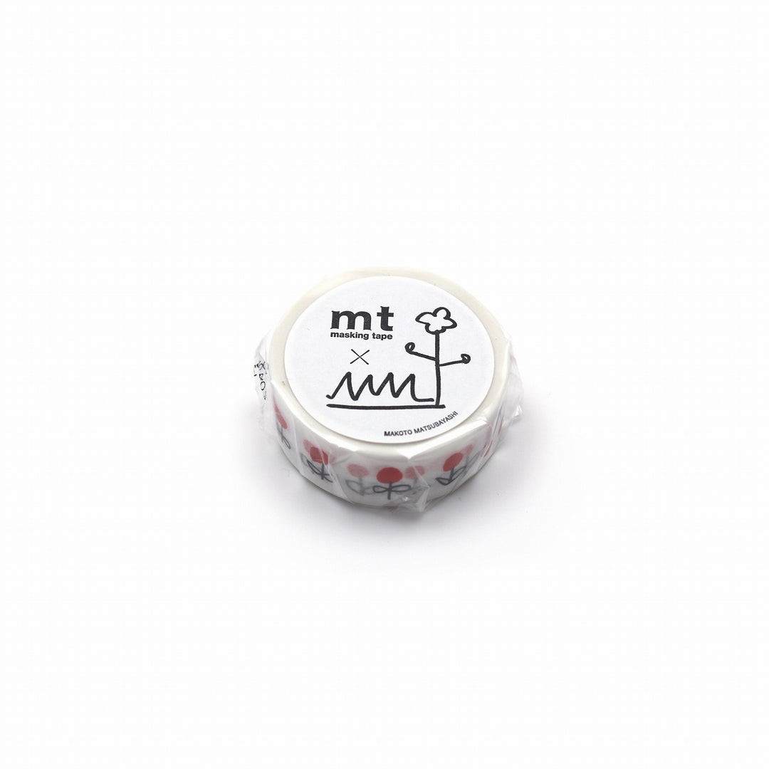 x Makoto Matsubayashi - 15mm Roll of Tape - Black Cat w Flowers