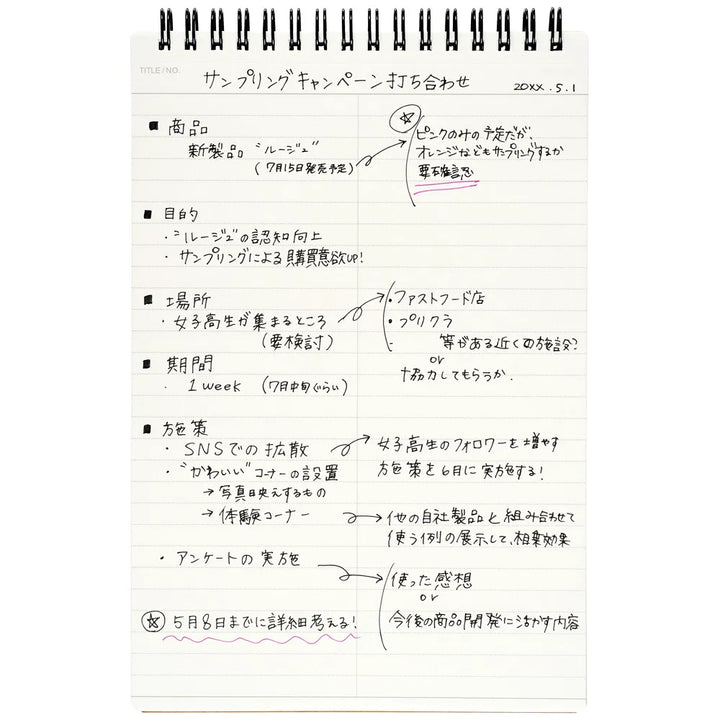 Handwritten notes on a whiteboard with Japanese text #paper-type_7mm-lined