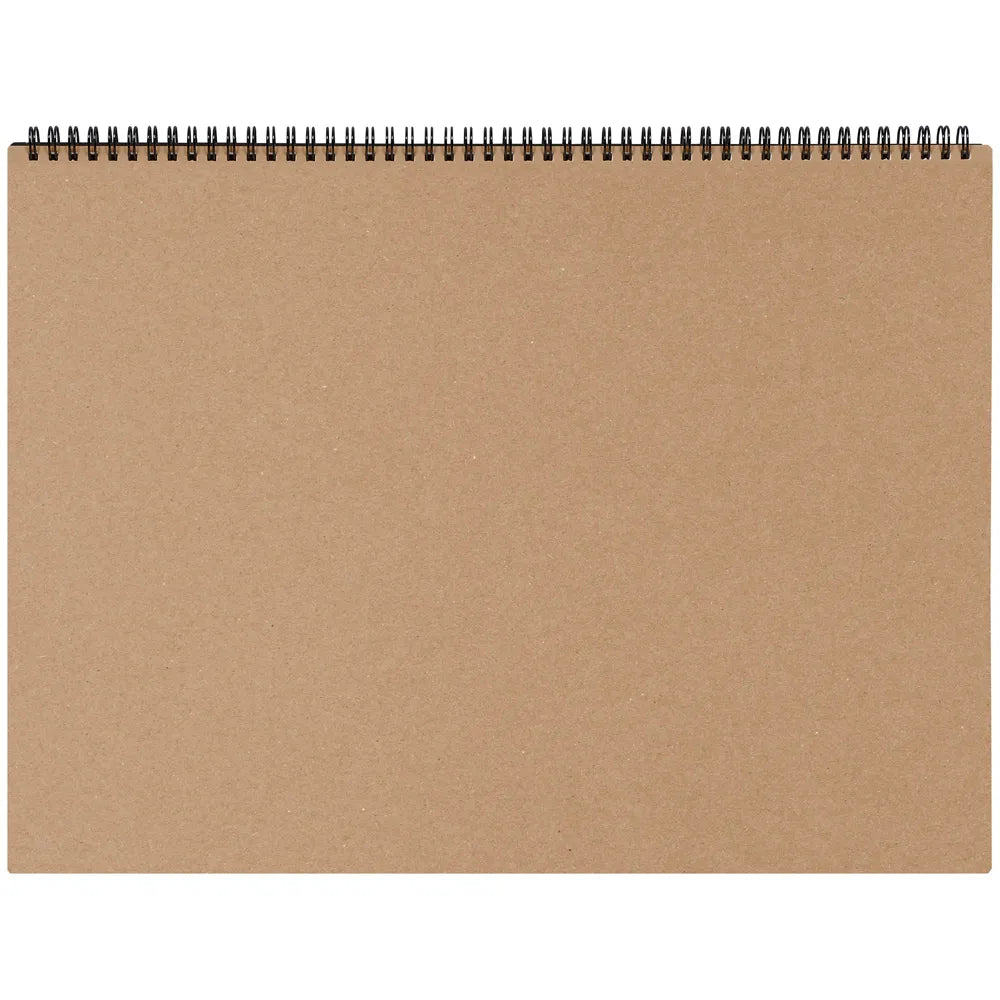 Brown paper pad with wire binding on a white background #paper-size_a3