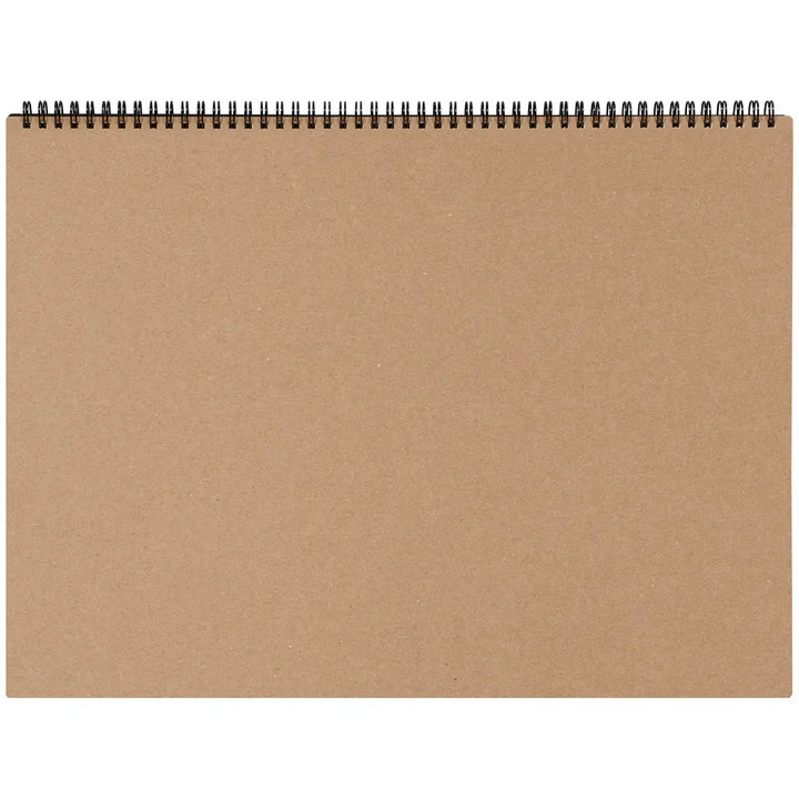 Brown paper pad with wire binding on a white background #paper-size_a3