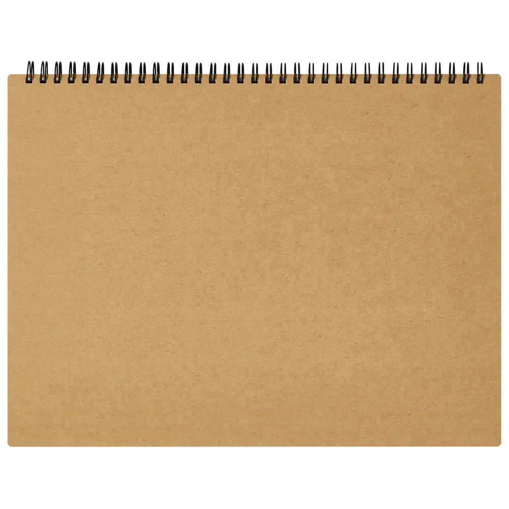 Brown paper pad with wire binding on a white background #paper-size_a4