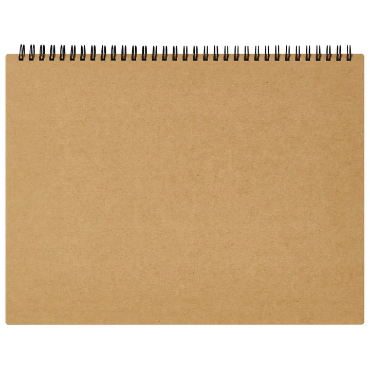 Brown paper pad with wire binding on a white background #paper-size_a4