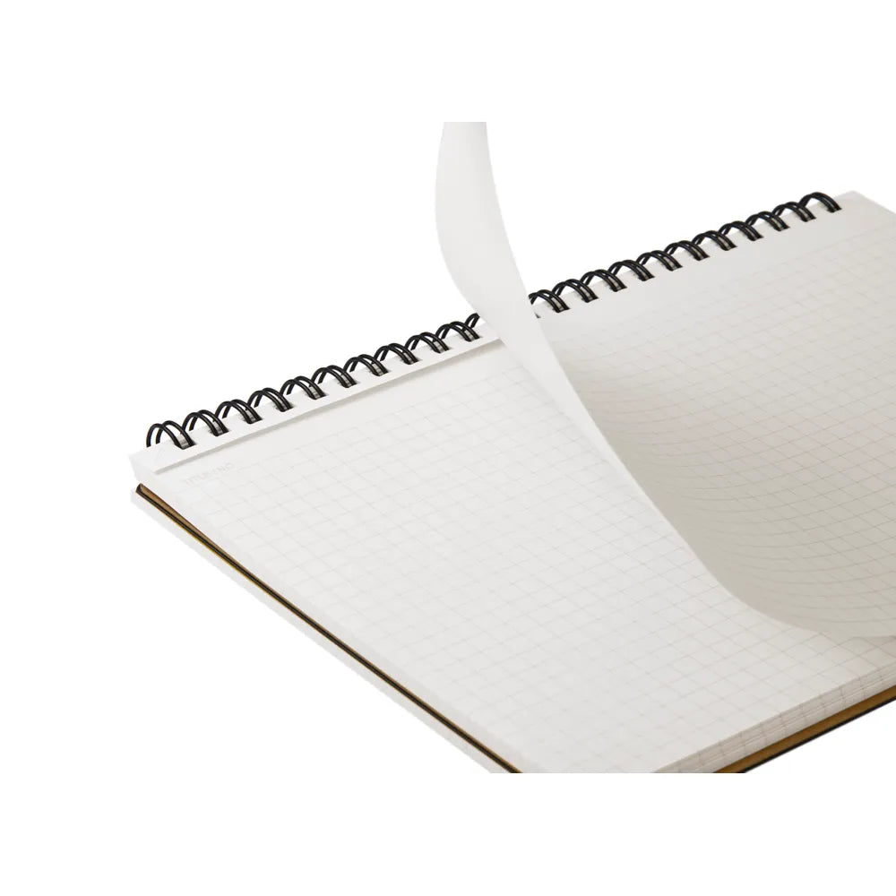 Open spiral-bound notebook with blank pages on a white background #paper-size_a5
