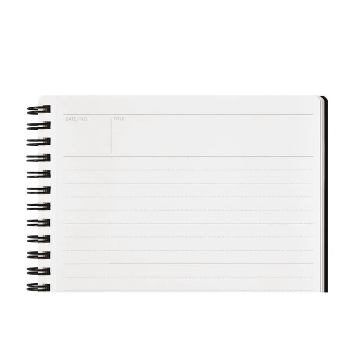 White spiral-bound notebook on a white background #paper-size_b5
