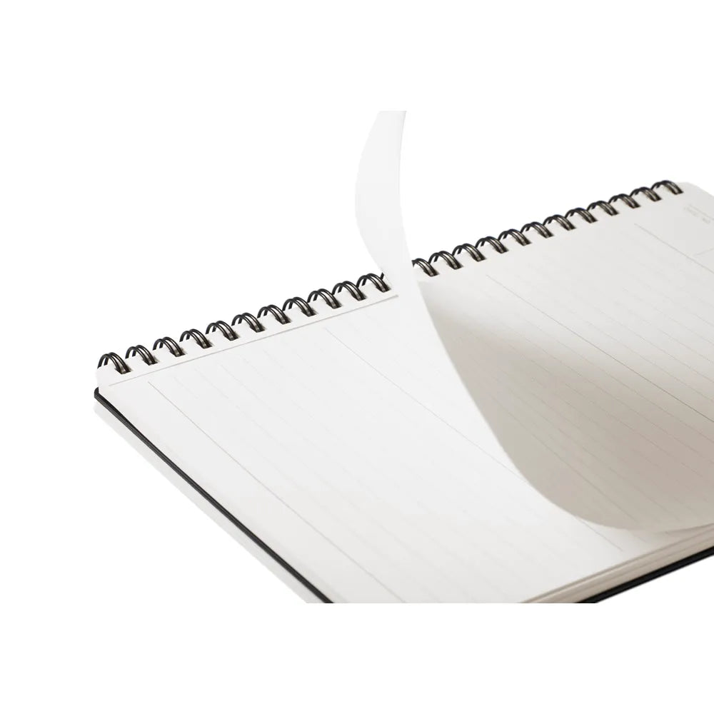 White notebook with black spiral binding on a white background

#paper-size_a5