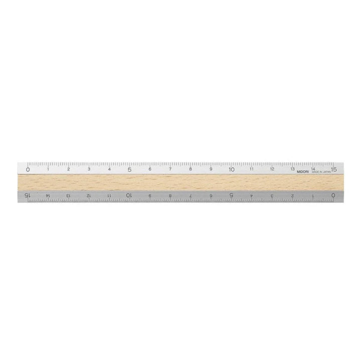 15cm Aluminum and Wood Ruler