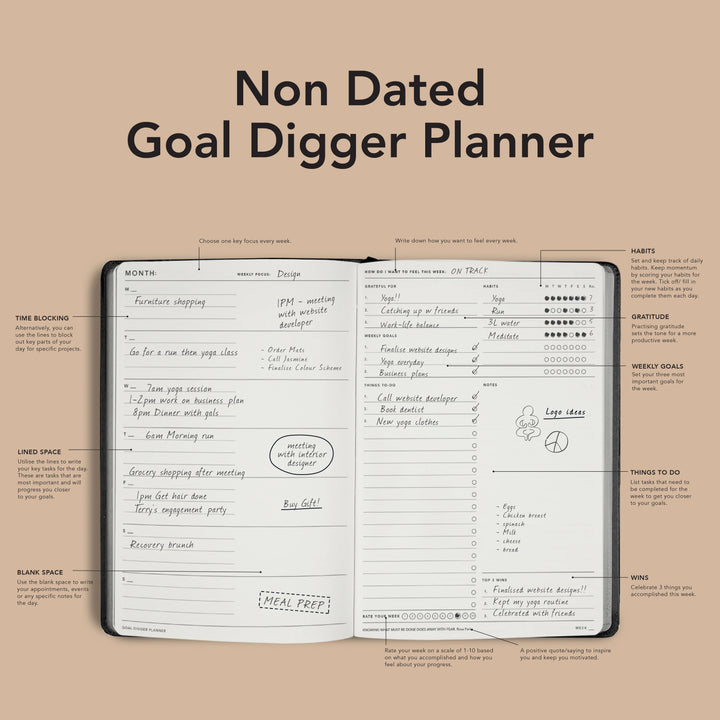 Non-Dated Goal Digger Planner B5