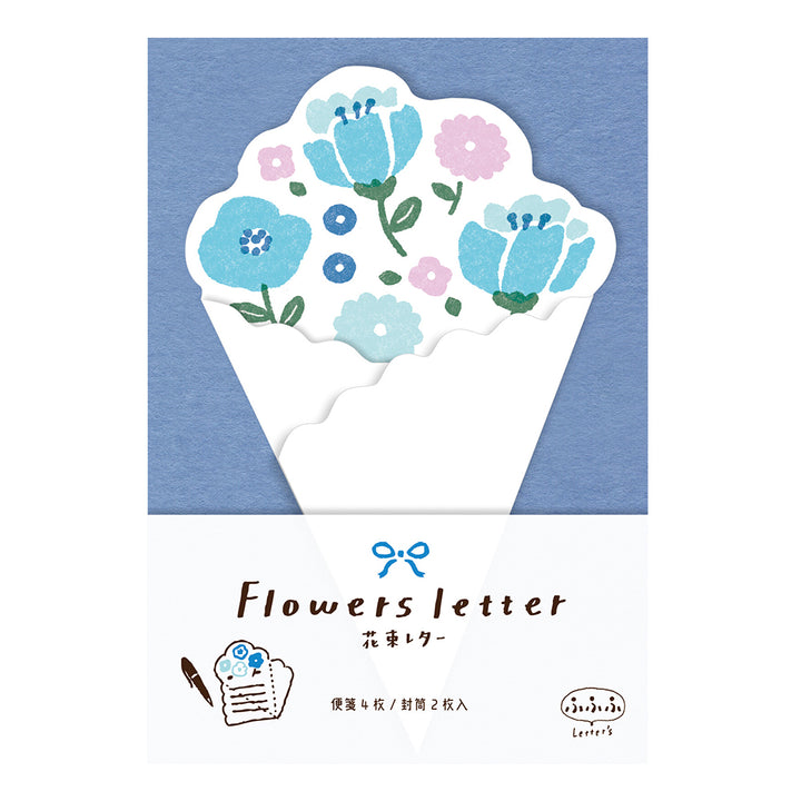 Flower Bouquet Letter Set - Blue Flowers