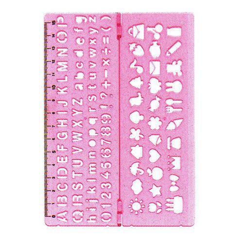Ruler with Template - Pink