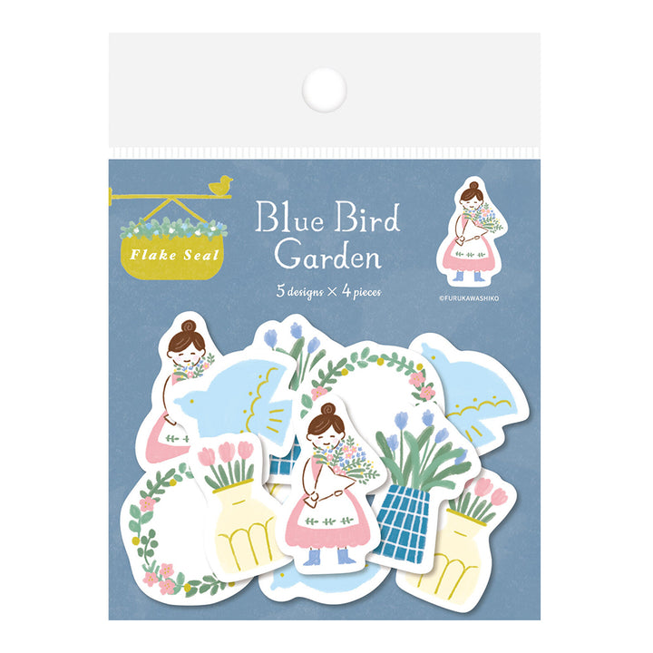 Sticker Flakes - Blue Bird Garden