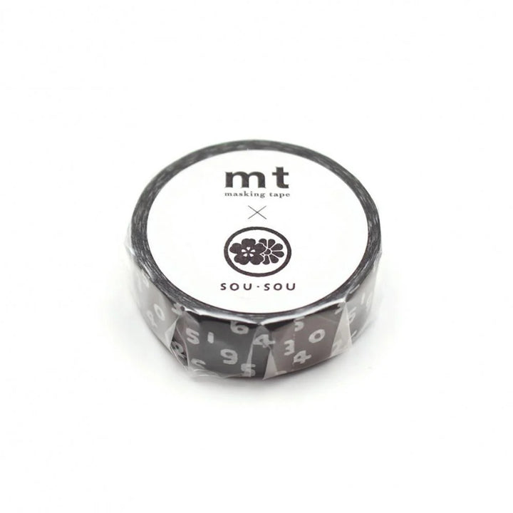 x SOU SOU - 15mm Roll of Tape - Numbers - Black