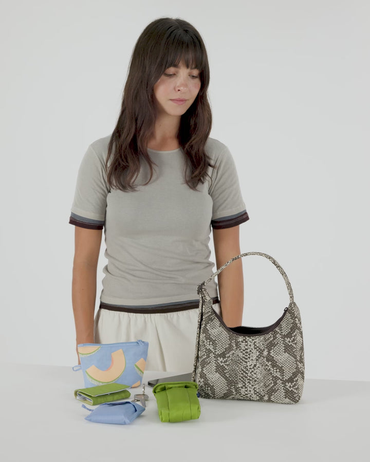 Mini Nylon Shoulder Bag - Black